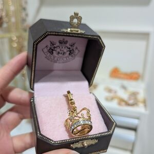 Gold Crown Pendant with Crystals